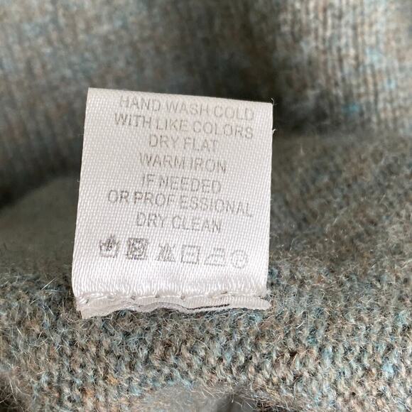 Subtle Luxury 100% Cashmere Tunic Sweater Size Medium Large Blue Taupe - Picture 10 of 11